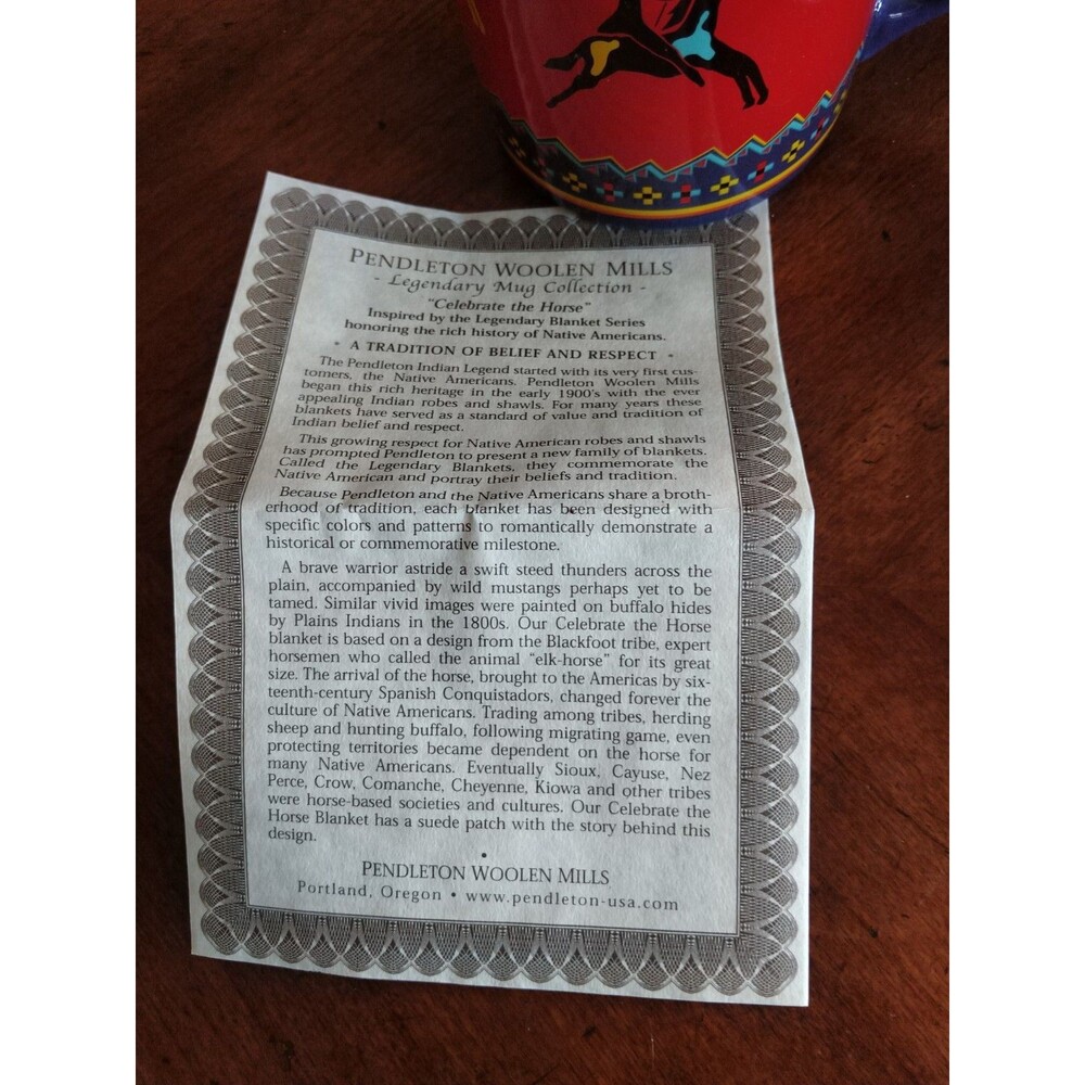 2 Pendleton Mills Celebrate the Horse Tribal 18oz Mug Legendary Collection - Picture 3 of 16